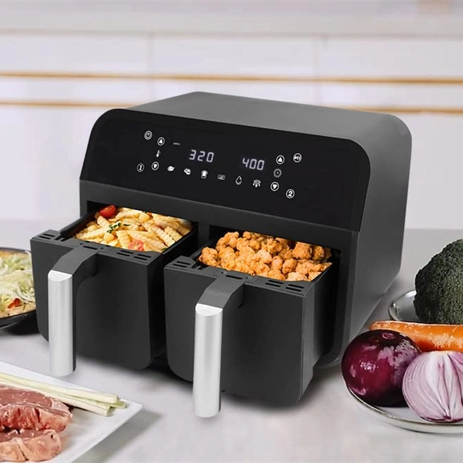 8-in-1 Dualzone Technology, 2-Basket Air Fryer with 2 Independent Frying Baskets