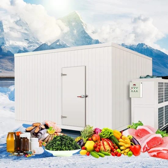 Supermercado Restaurante Equipos de refrigeración de gran capacidad Cámara frigorífica de almacenamiento en congelador para frutas y verduras frescas