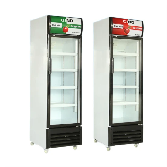 Personalización de muestra 2023 Nuevo refrigerador vertical de vidrio con exhibición, refrigerador comercial vertical para tienda de comestibles