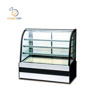 Gran oferta comercial, refrigerador para pasteles de almacenamiento en frío, escaparate de exhibición de helados y postres de acero inoxidable de 3 capas